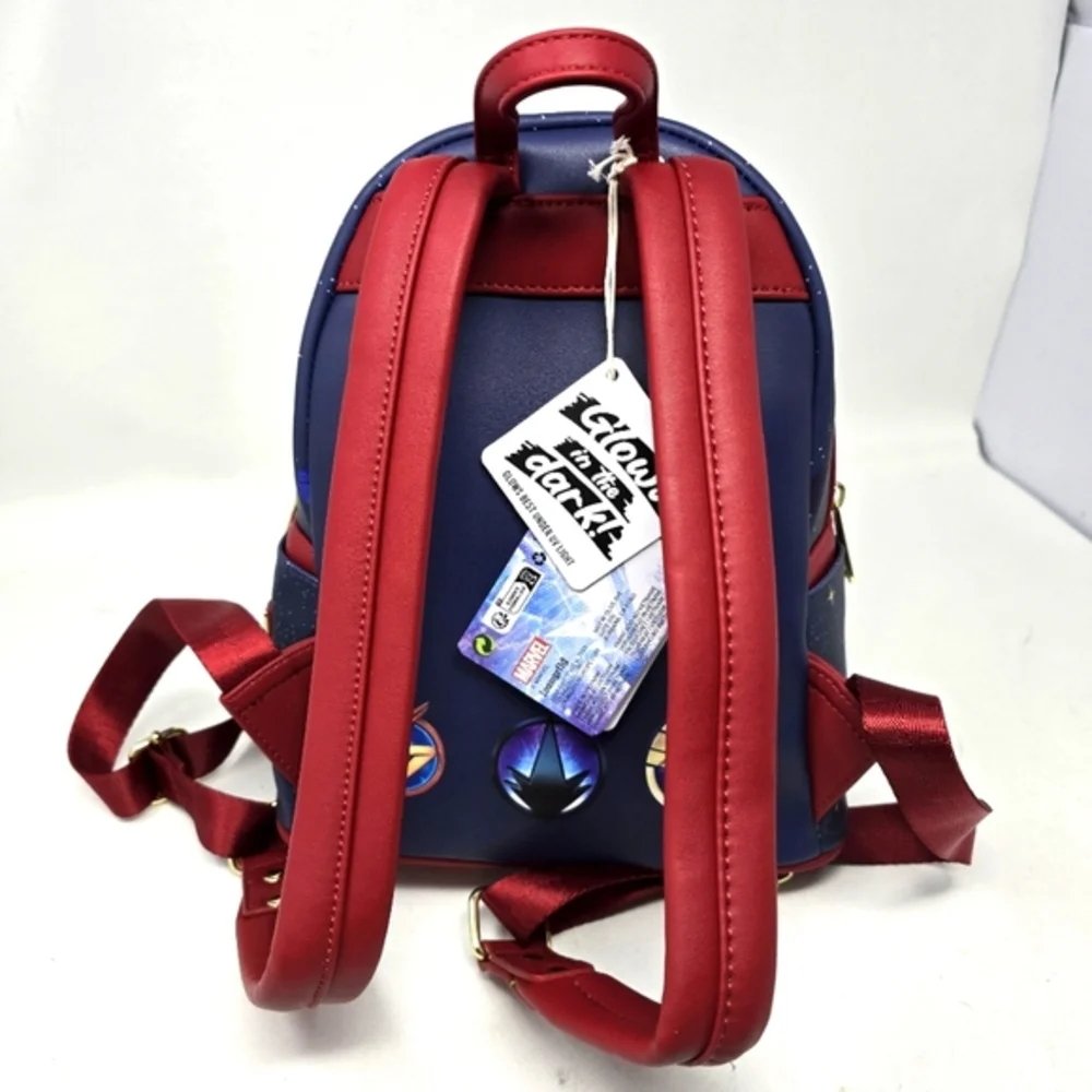 NWT Loungefly The Marvels Glow In The‎ Dark Mini Backpack Disney Marvel Studios.